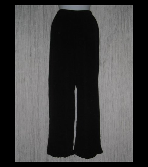 J. Jill Ruffled Black Rayon Drawstring Pants Medium M