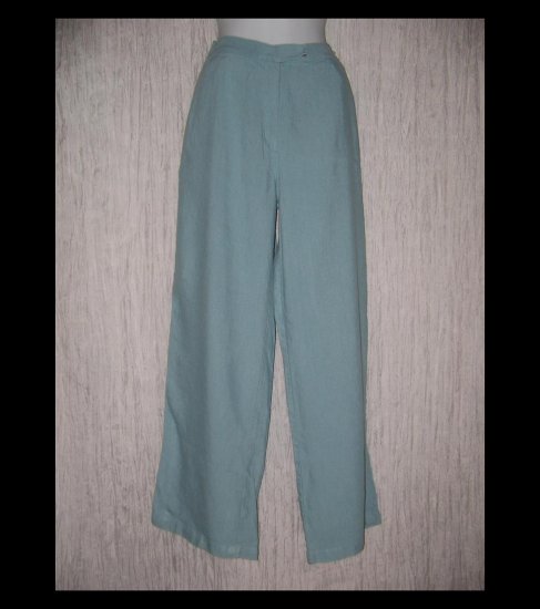 J. Jill Soft Robbin Egg Blue Wide Leg Linen Trousers Pants 12