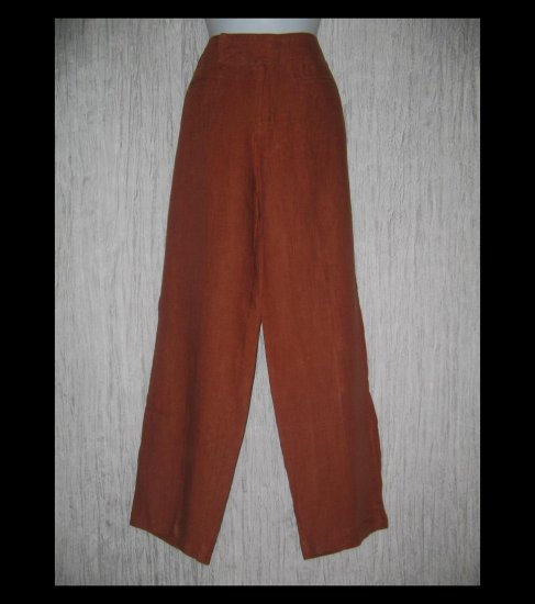 CHICO'S DESIGN Long Shapely Russet Linen Trousers Pants 2 M L