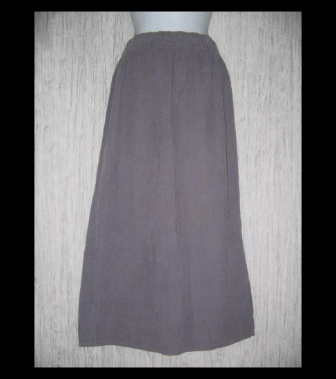 Bryn Walker Long Shapely Soft Gray Corduroy Skirt Medium M