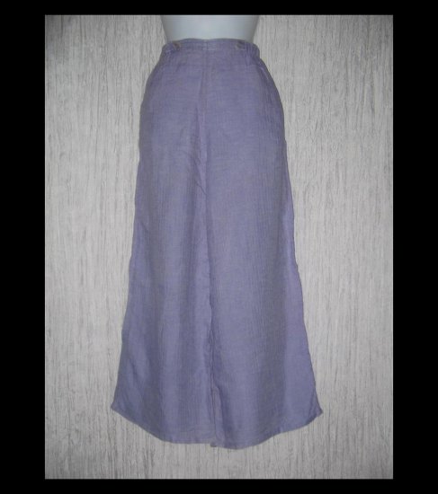 FLAX by Jeanne Engelhart Purple LINEN Sailoring Pants Wide Leg Floods Small S