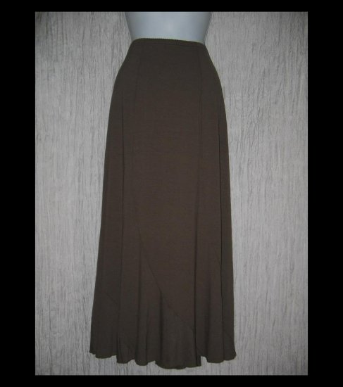 New J. Jill Long & Full Brown Circled Seams Knit Skirt Large L