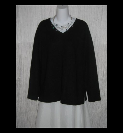J. Jill Soft Black 100% Cashmere Lagenlook Tunic Sweater 2X