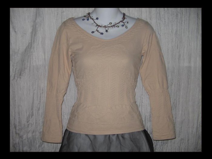 PATRIZIA LUCA Elegant Art To Wear Textured Knit Shapely Tunic Top Shirt M L