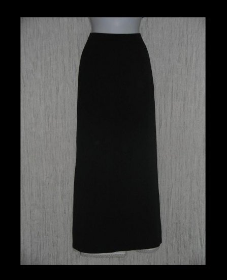 J. Crew Long Simple Black Elegant Rayon Knit Skirt Small S
