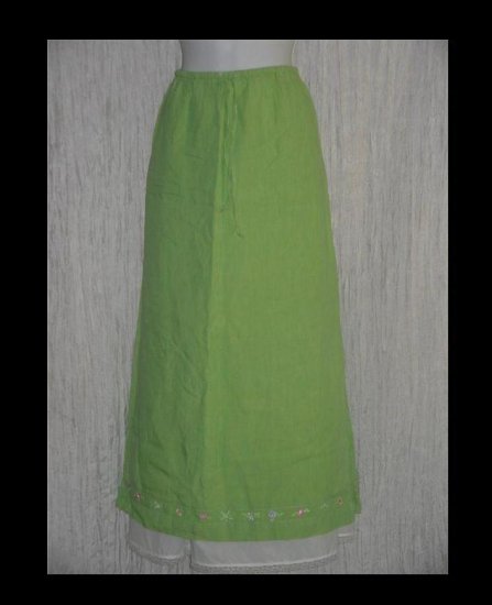 Portraits by Northern Isles Long & Full Fluttery Linen Drawstring Skirt Large L