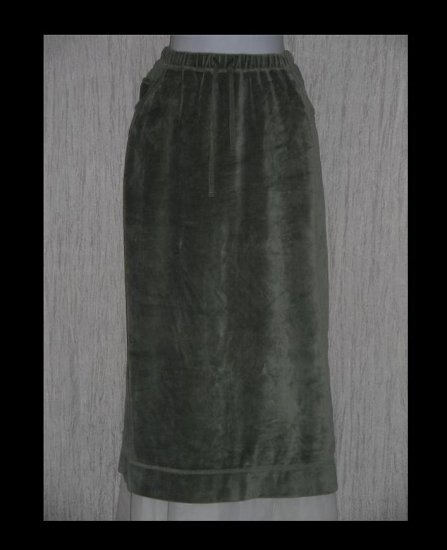 J. Jill Soft Sage Green Velour Drawstring Skirt Large Petite LP