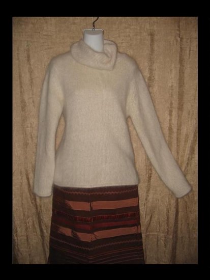 MONSOON Soft Cream LambsWool Turtleneck Jumper Sweater Medium M