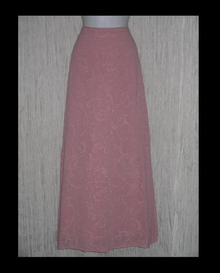 GHOST of England Long Sweeping Pink Embroidered Skirt Medium M