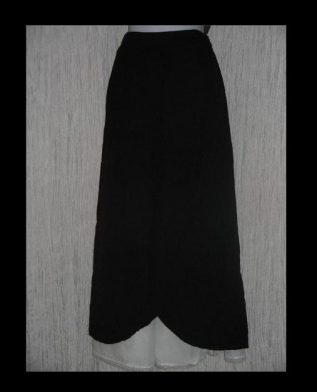 FLAX by Jeanne Engelhart Assymetrical Black Striped Skirt Small S