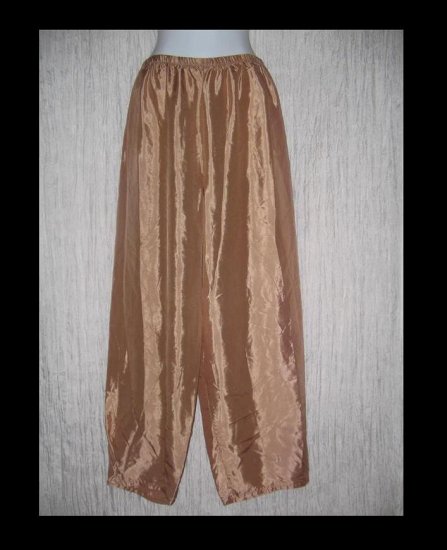 New JACKIE LOVES JOHN Bronze Silk Wide Leg Pants Boutique Size 1 Small Medium S Medium