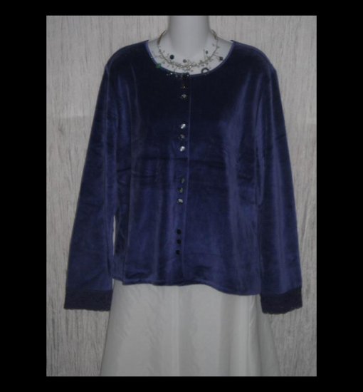 New J. Jill Soft Purple Velour Button Jacket Shirt Top X-Small XS