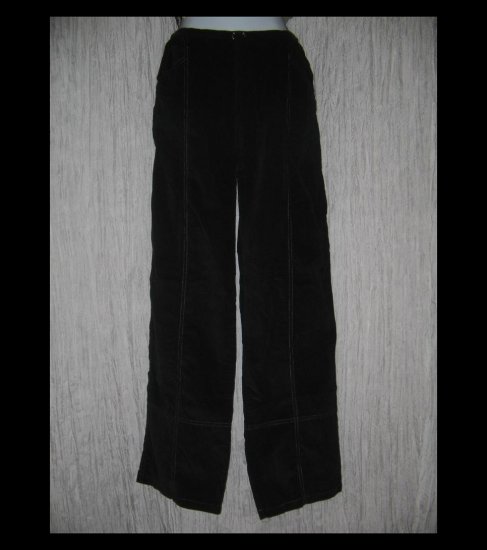 SOLITAIRE Black Straight Leg Corduroy Drawstring Pants Small S