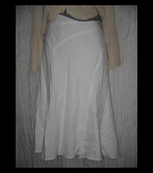 New Emma James Full & Fluttery Calf Length White Ecru Embroidered Flower Skirt 18W