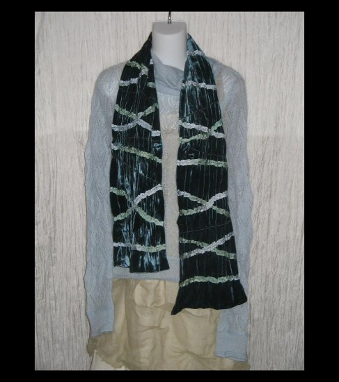 NEW Liz Claiborn Elegant Jewel Tone Silk Velvet Ribbon Scarf
