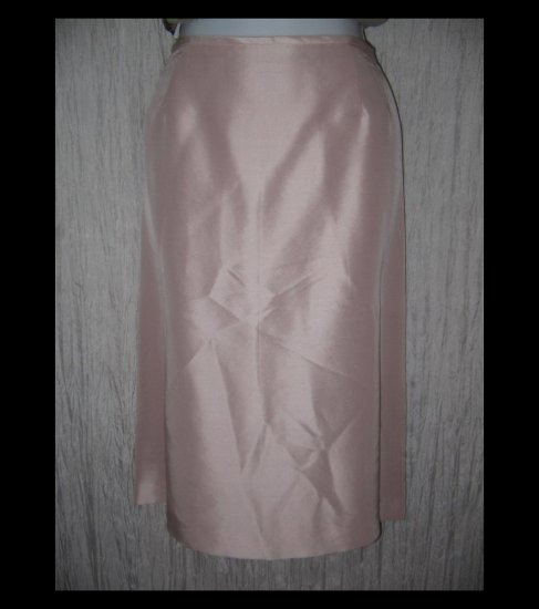 TAHARI Arthur S. Lavine Shapely Pale Pink Silk Knee Skirt 18