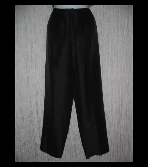 New Sunny Leigh Long Shapely Black Silk Trousers Pants 14