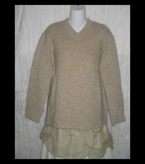 J. Crew Beige Shetland Wool Pullover Sweater Top Medium M
