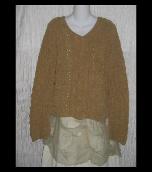 J. Jill Soft Earthy Green Chenille Handknit Pullover Sweater Top Large L