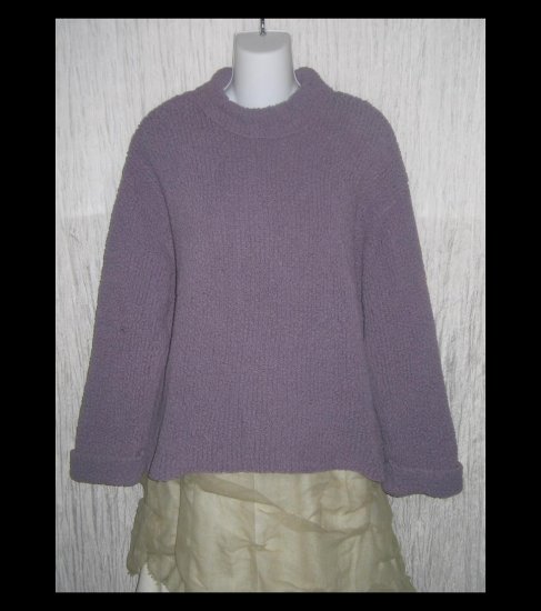 J. Jill Purple Nylon Nubby Knit Turtleneck Tunic Sweater Large L