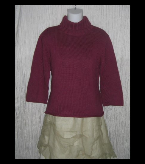 J. Jill Berry Cotton Knit Turtleneck Tunic Sweater Medium Petite MP