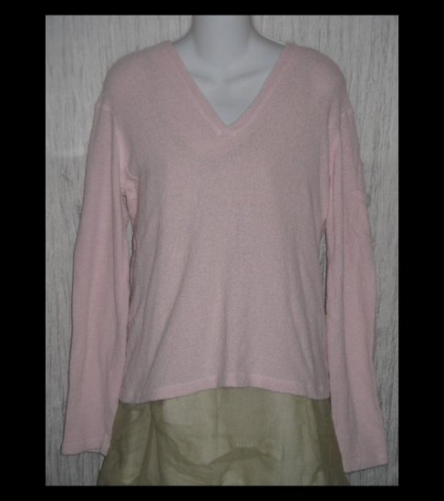 J. Jill Soft Pink Silk Knit Hooded Pullover Sweater Top Medium M
