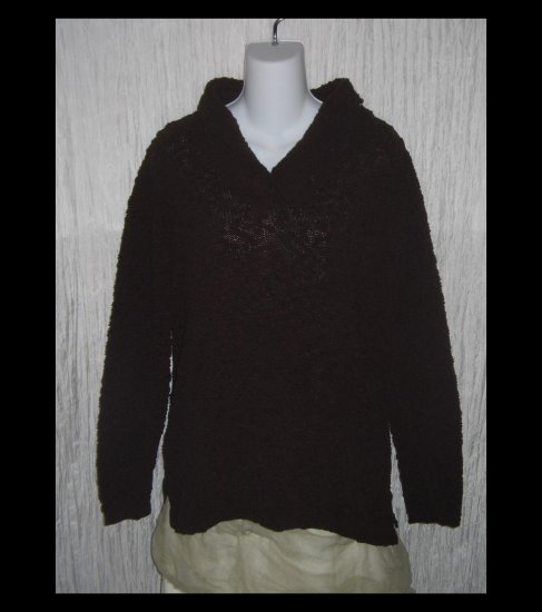 KAREN SCOTT Chocolate Brown Nubby Knit Pullover Sweater Top Medium M