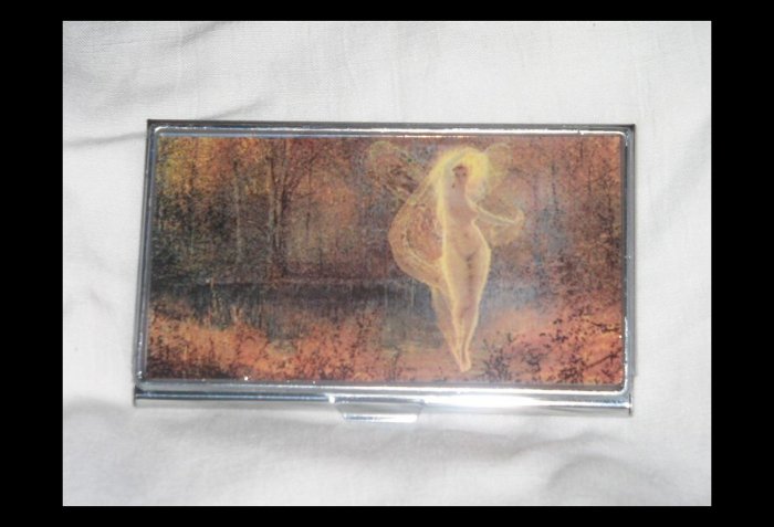 John Atkinson Grimshaw Autumn Business Credit Card ID Cash Case Slim Metal Wallet