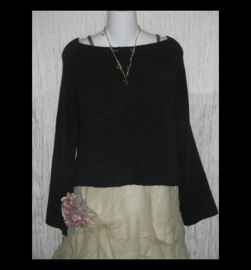 LILITH of France Gray Cropped Lagenlook Tunic Sweater Top L