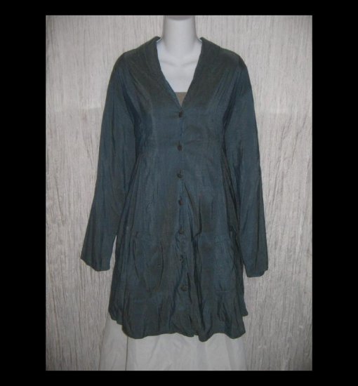 FLAX Jeanne Engelhart Long Shapely Twilight Silk Jacket Large L