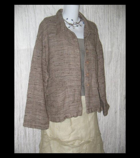 KRISTA LARSON Rugged Earthy Woven Silk Jacket One Size