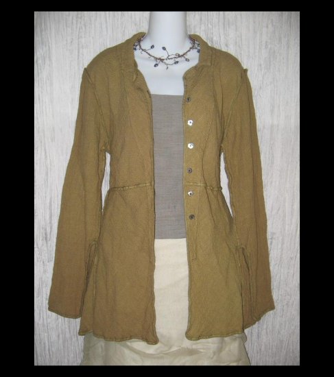 Cynthia Ashby Shapely Puckered Linen Rayon Jacket Tunic Top Small S