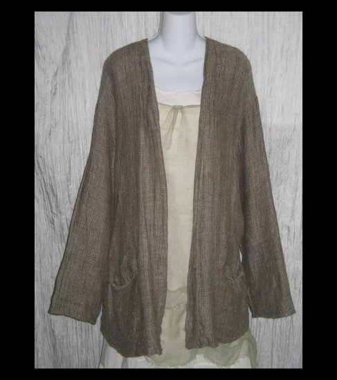 FLAX by Jeanne Engelhart THERMAL Cardigan Jacket Top Large L
