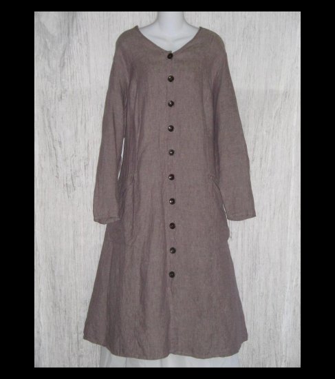 New Flax Shapely LINEN Duster Dress Jacket Jeanne Engelhart 1G