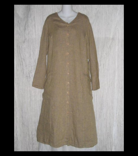 New Flax Shapely LINEN Duster Dress Jacket Jeanne Engelhart 1G