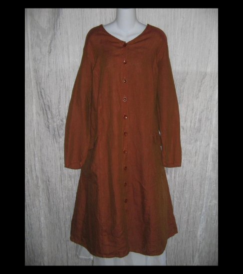 New Flax Shapely LINEN Duster Dress Jacket Jeanne Engelhart 1G