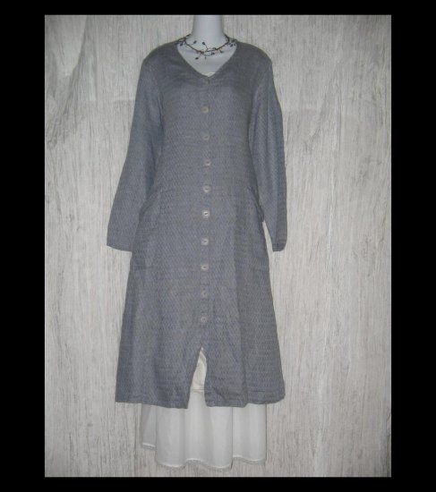 New Flax Shapely LINEN Duster Dress Jacket Jeanne Engelhart Small S