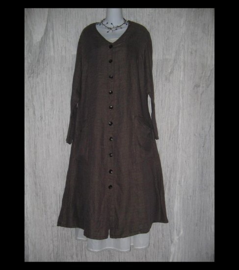 New Flax Shapely LINEN Duster Dress Jacket Jeanne Engelhart 1G