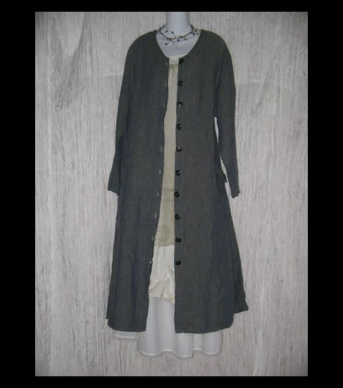 New Flax Shapely LINEN Duster Dress Jacket Jeanne Engelhart 1G