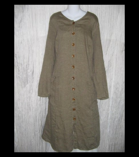 New Flax Shapely LINEN Duster Dress Jacket Jeanne Engelhart 1G