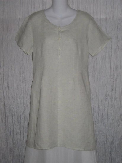 New FLAX Shapely Pale Blue Linen Tunic Dress Engelhart S