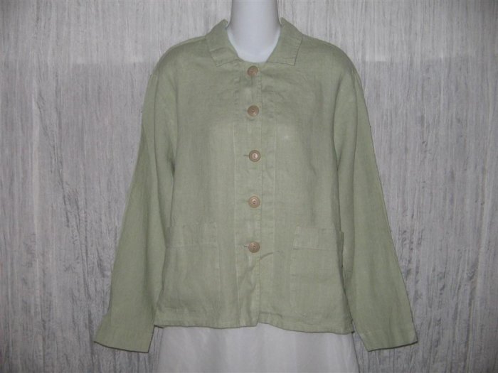 New FLAX Boxy Green Linen Jacket Engelhart S