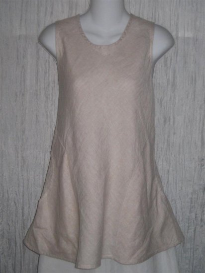 New FLAX Lilac Linen Bias Pocket Tank Top Tunic Shirt Engelhart Small S