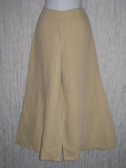 New LILITH of France Linen & Silk Wide Leg Gauchos Pants Medium M