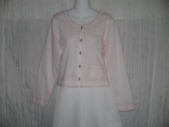 SOLITAIRE Pink Cotton Button Jacket Shirt Top Medium M