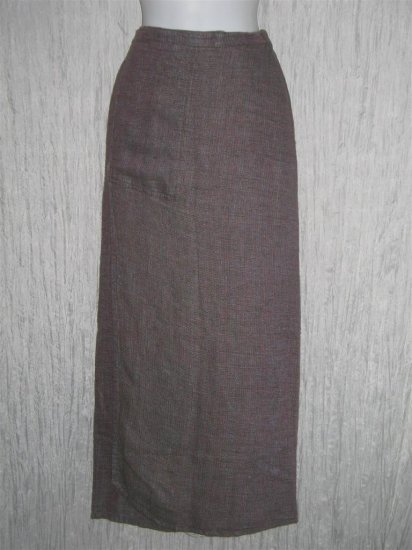 FLAX by Jeanne Engelhart Raspberry Thermal Linen Wrap Skirt Medium M