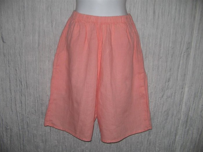 FLAX by Jeanne Engelhart Coral LINEN Shorts Medium M