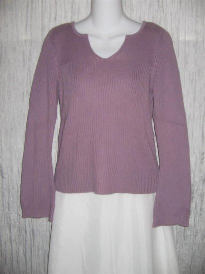 J. Jill Purple Ribbed Knit Pullover Shirt Top Small S