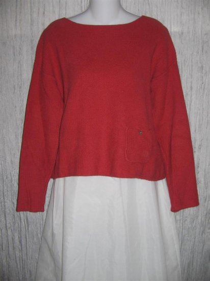 J. Jill Berry Red Cotton Knit Pullover Sweater Top X-Small XS