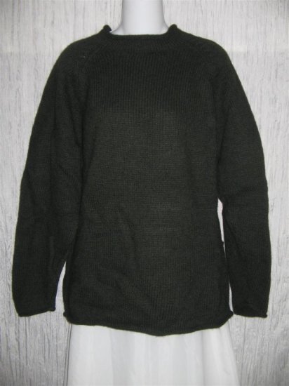 PERUVIAN TRADING Co. Green Merino Wool Tunic Sweater Top OS